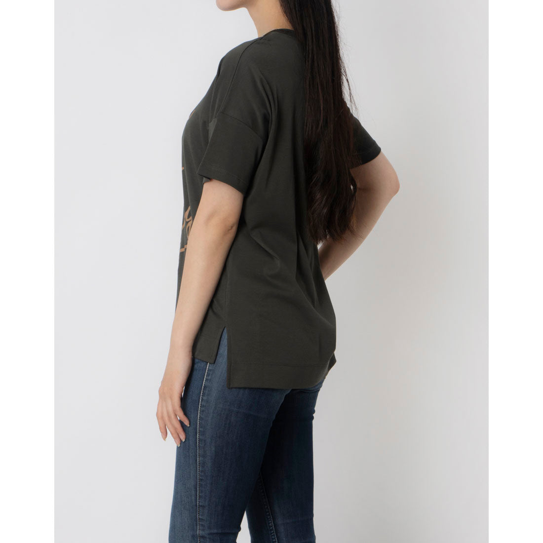 エグランティーヌ EGLANTINE でかロゴプリント半袖Tシャツ【日本製】 （ダークグリーン） ダークグリーン