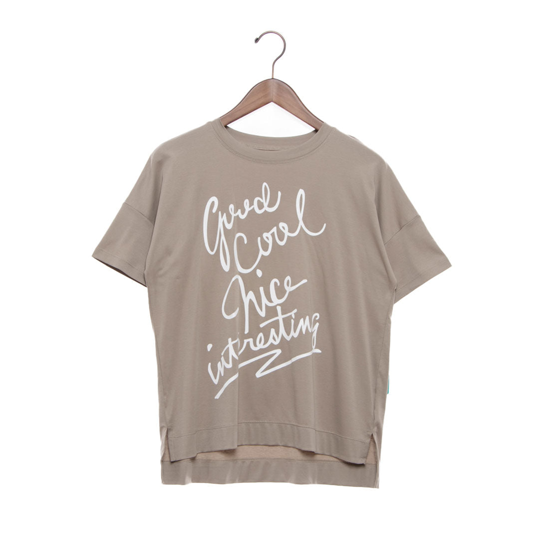 エグランティーヌ EGLANTINE でかロゴプリント半袖Tシャツ【日本製】 （グレイッシュベージュ） グレイッシュベージュ