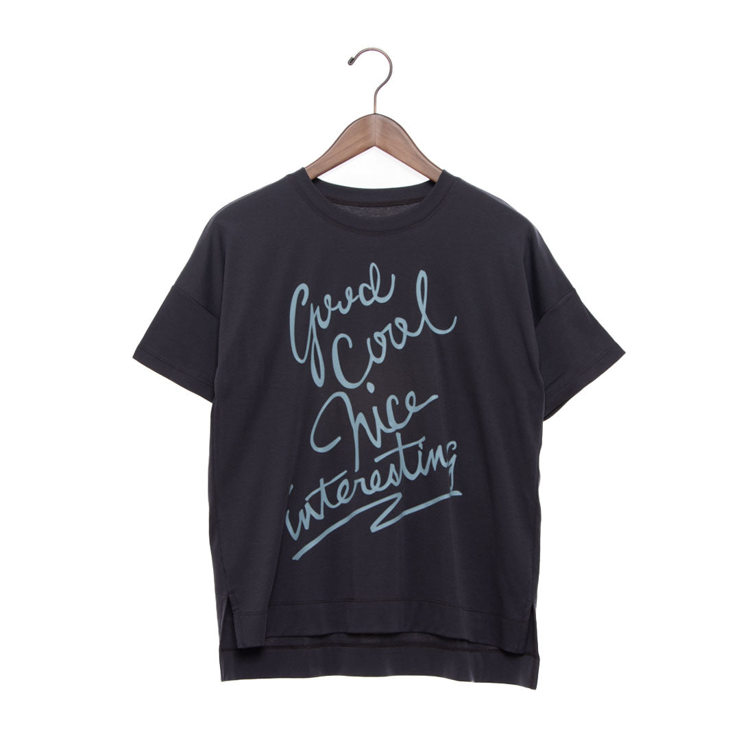エグランティーヌ EGLANTINE でかロゴプリント半袖Tシャツ【日本製】 （チャコールグレー） チャコールグレー