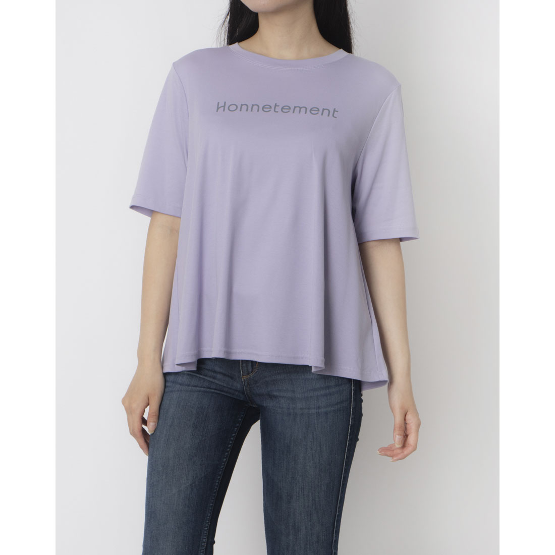 エグランティーヌ EGLANTINE ロゴプリントAライン半袖Tシャツ【日本製】 （ラベンダー） ラベンダー
