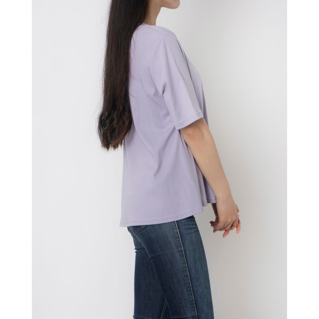 エグランティーヌ EGLANTINE ロゴプリントAライン半袖Tシャツ【日本製】 （ラベンダー） ラベンダー