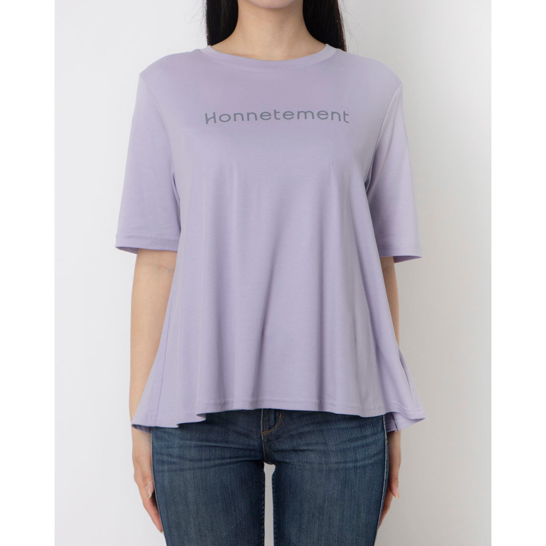 エグランティーヌ EGLANTINE ロゴプリントAライン半袖Tシャツ【日本製】 （ラベンダー） ラベンダー