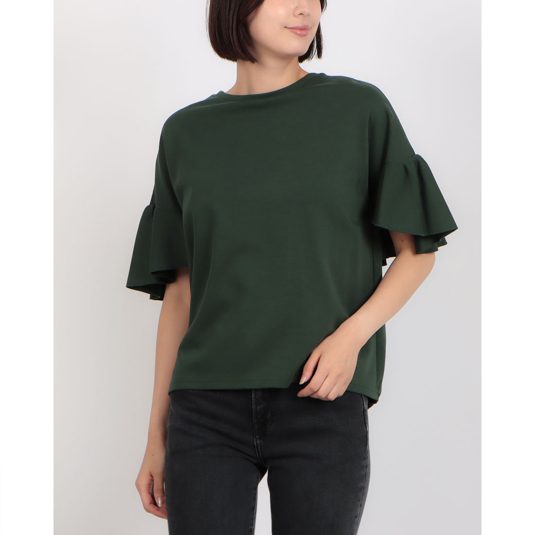 エグランティーヌ EGLANTINE バックフリル半袖カットソー （グリーン） グリーン
