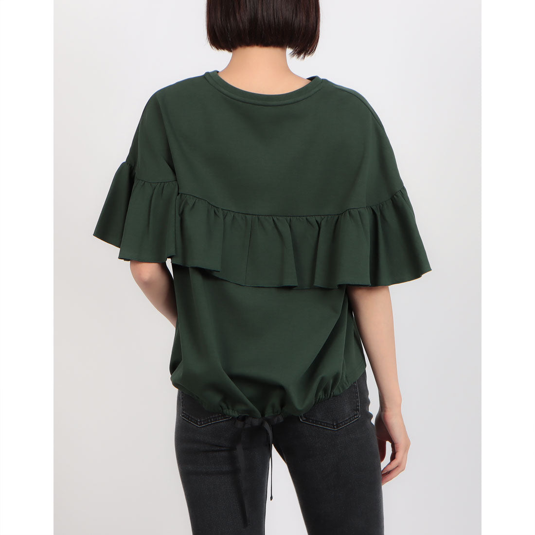 エグランティーヌ EGLANTINE バックフリル半袖カットソー （グリーン） グリーン