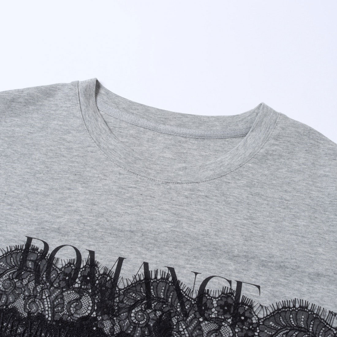エグランティーヌ EGLANTINE レースドッキングプリント半袖Tシャツ （ブラック） ブラック