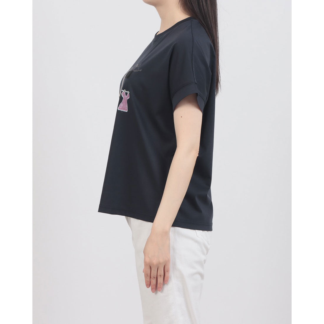 エグランティーヌ EGLANTINE ファッションモチーフプリントカットソー （ネイビー） ネイビー