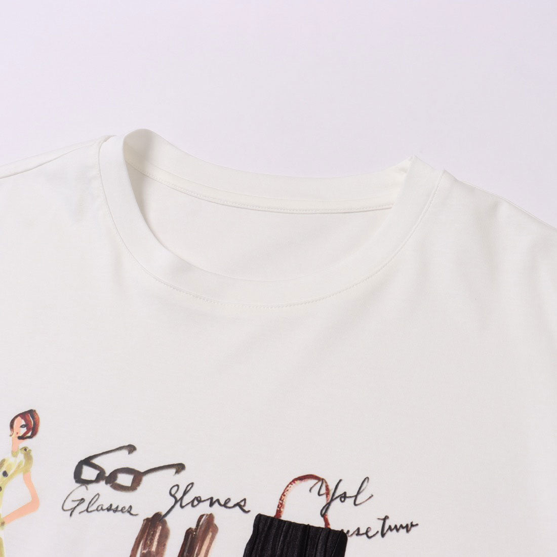 エグランティーヌ EGLANTINE ファッションモチーフプリントカットソー （ネイビー） ネイビー