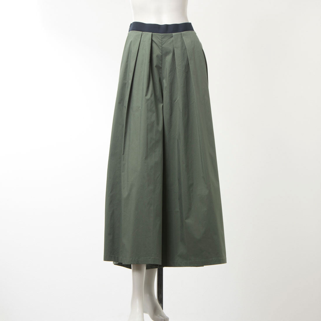 エグランティーヌ EGLANTINE タック入り配色ワイドパンツ,グリーン