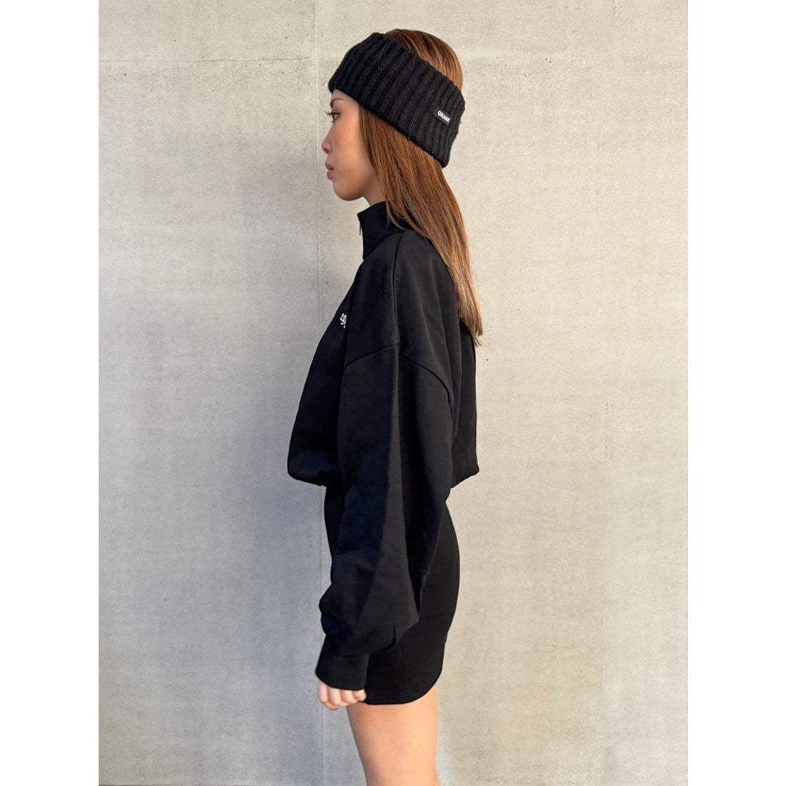 エゴイスト EGOIST ハーフZIP裏毛ミニワンピース （BLACK） BLACK