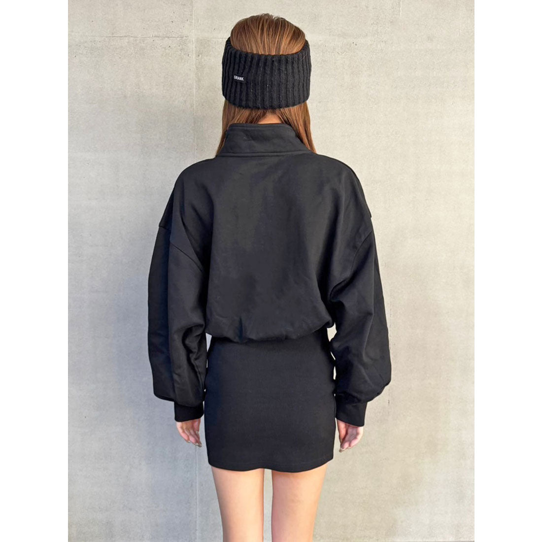 エゴイスト EGOIST ハーフZIP裏毛ミニワンピース （BLACK） BLACK