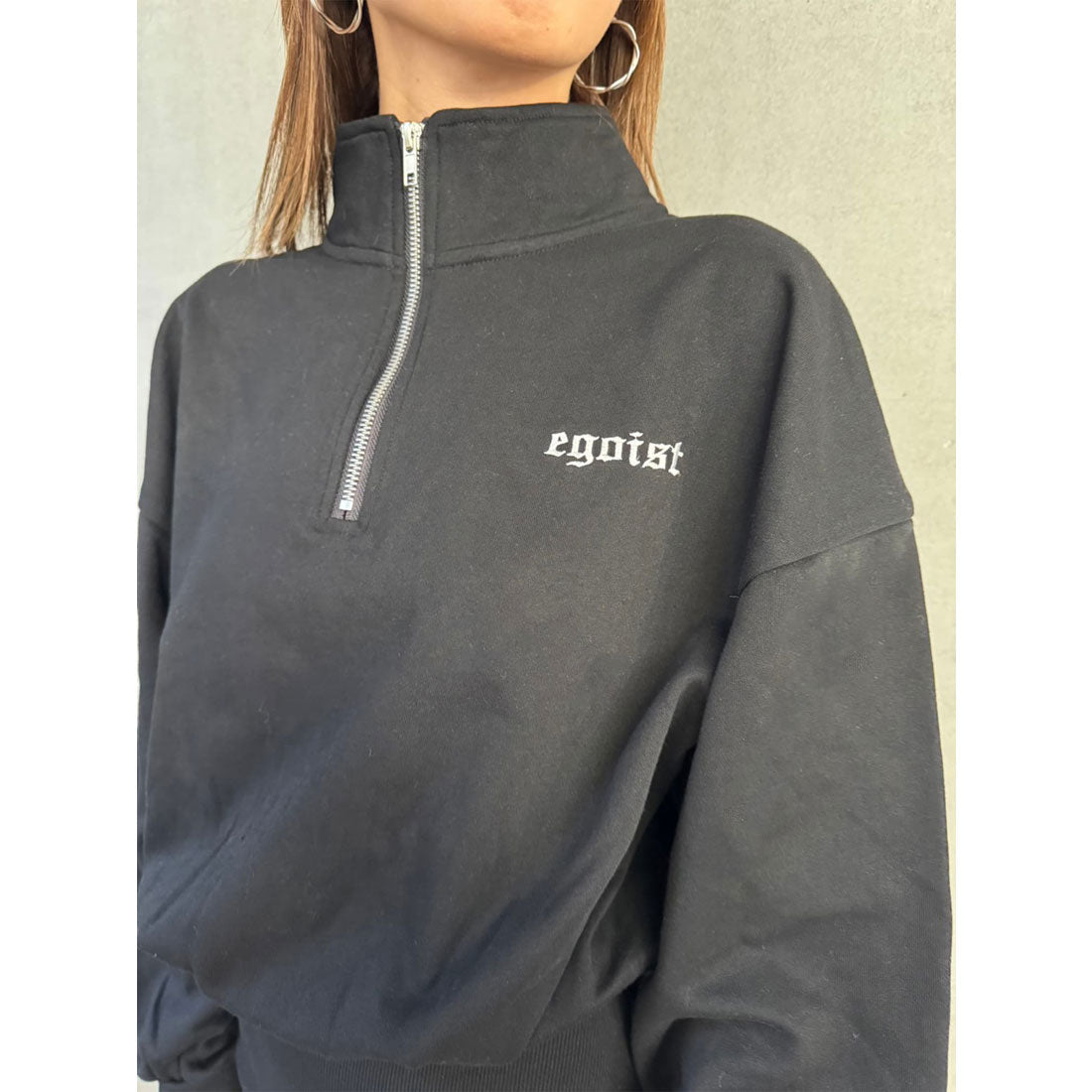 エゴイスト EGOIST ハーフZIP裏毛ミニワンピース （BLACK） BLACK
