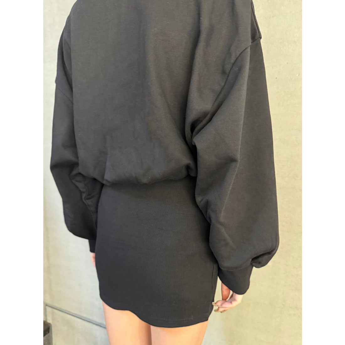 エゴイスト EGOIST ハーフZIP裏毛ミニワンピース （BLACK） BLACK