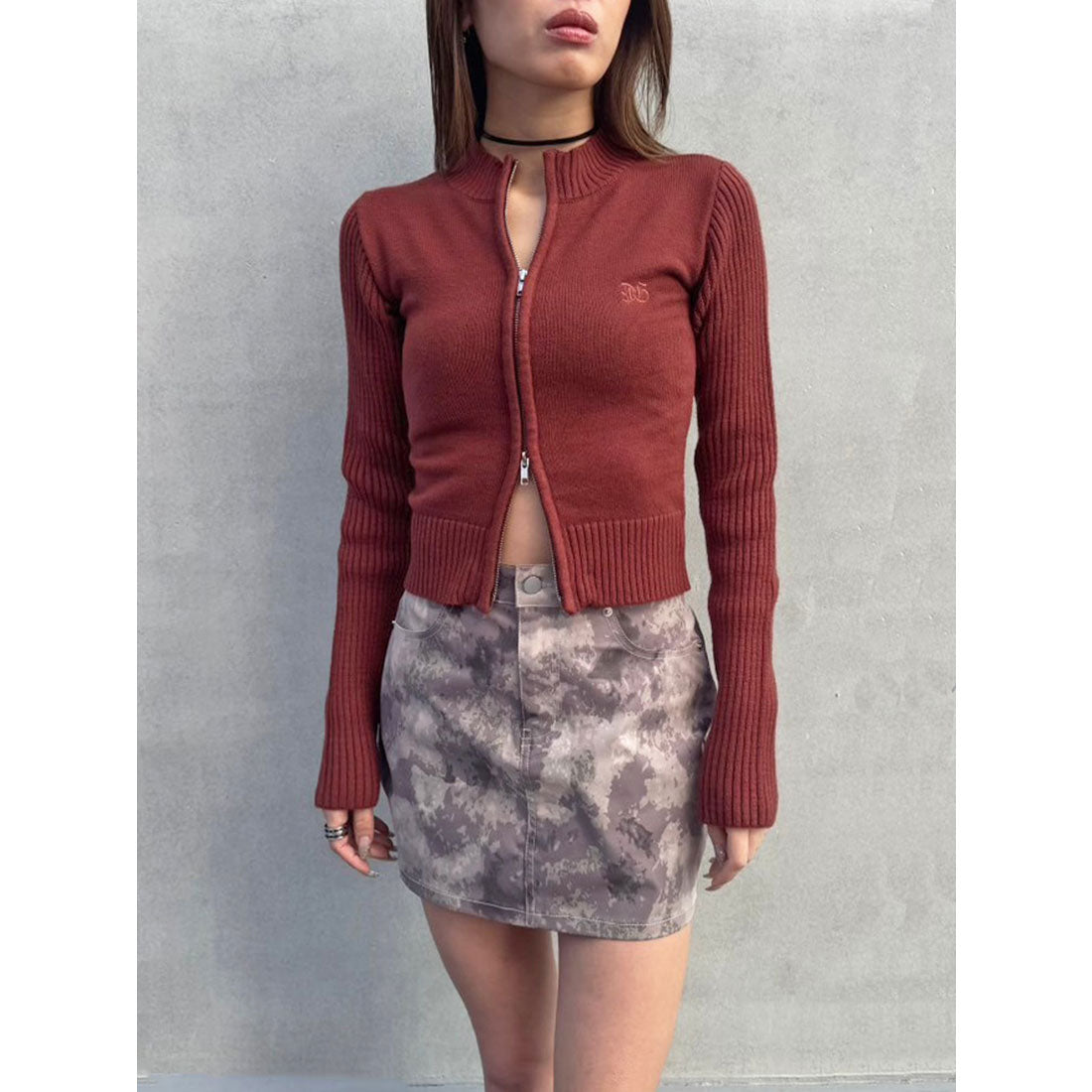 エゴイスト EGOIST 2パターン編地デザインニットTOP （BROWN） BROWN