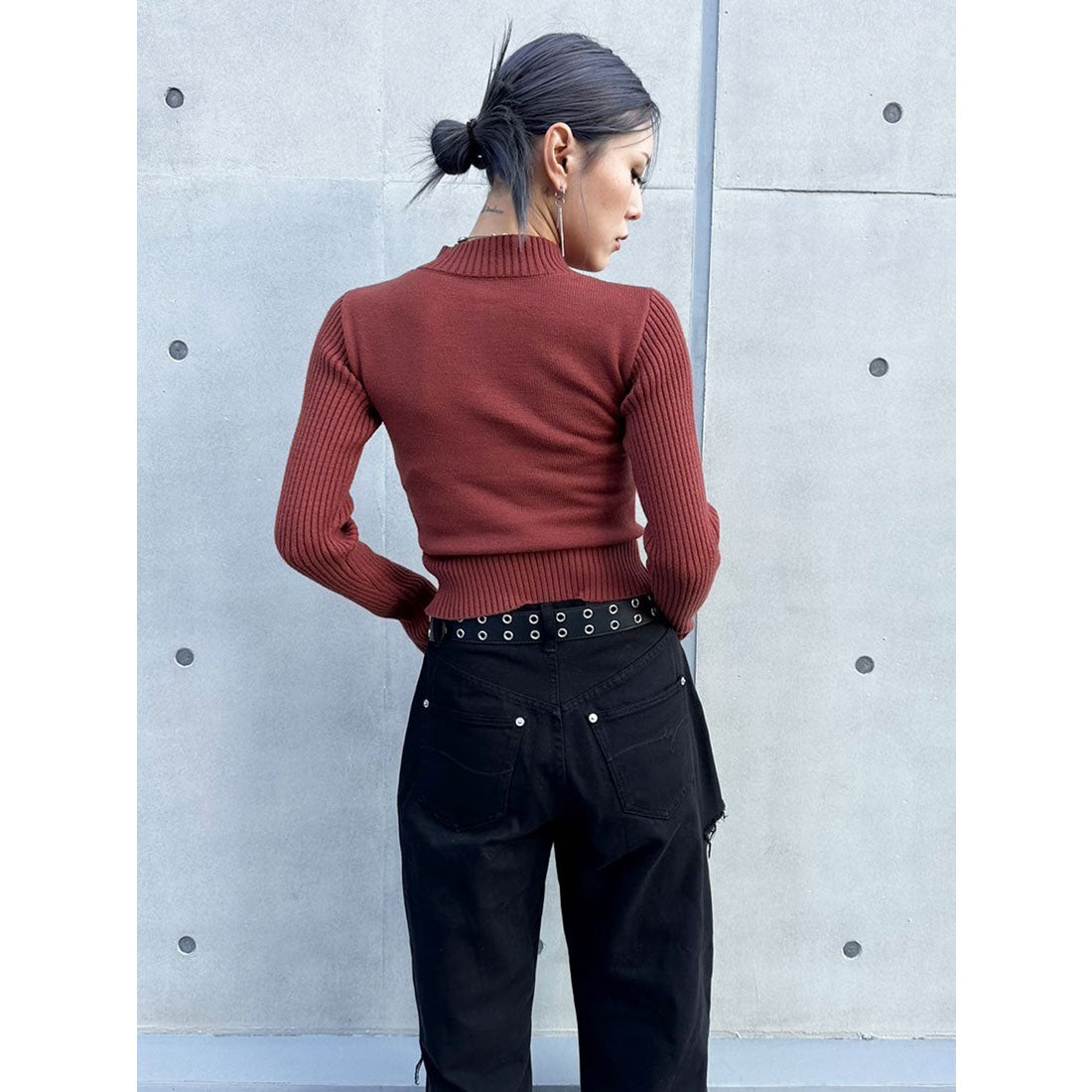 エゴイスト EGOIST 2パターン編地デザインニットTOP （BROWN） BROWN