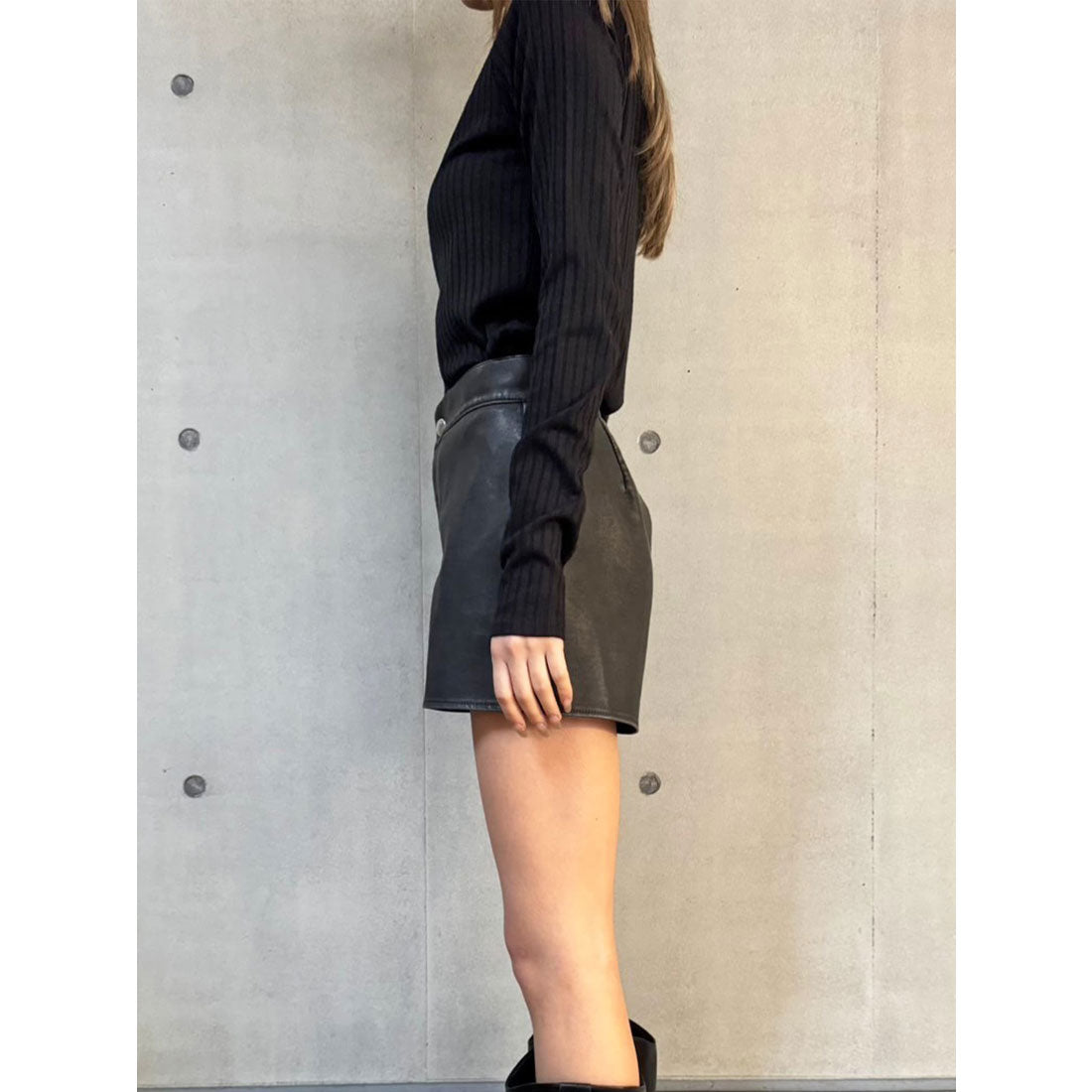 エゴイスト EGOIST ヴィンテージ風フェイクレザーショートパンツ （BLACK） BLACK