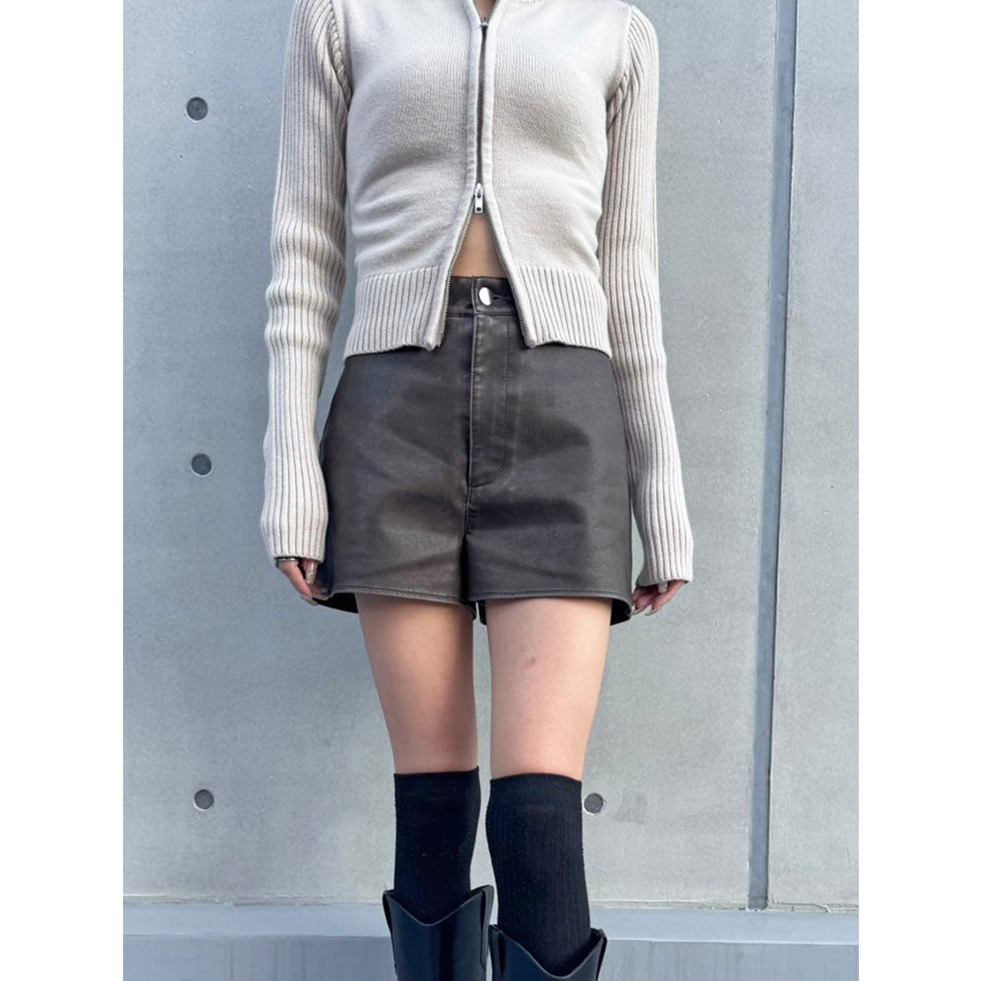 エゴイスト EGOIST ヴィンテージ風フェイクレザーショートパンツ （BROWN） BROWN