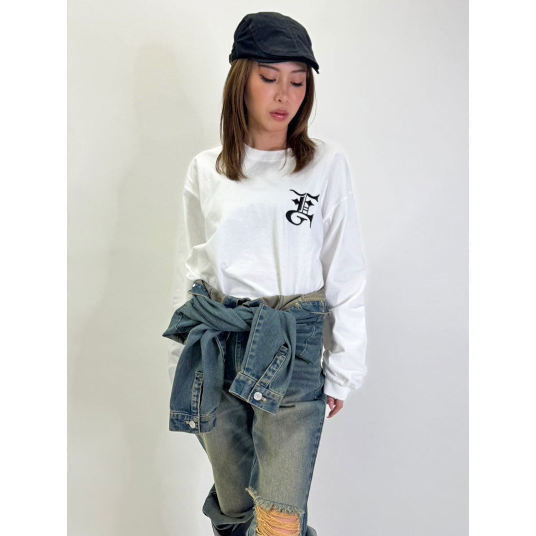 エゴイスト EGOIST BIG EG刺繍ユニセックスロンT （WHITE） WHITE