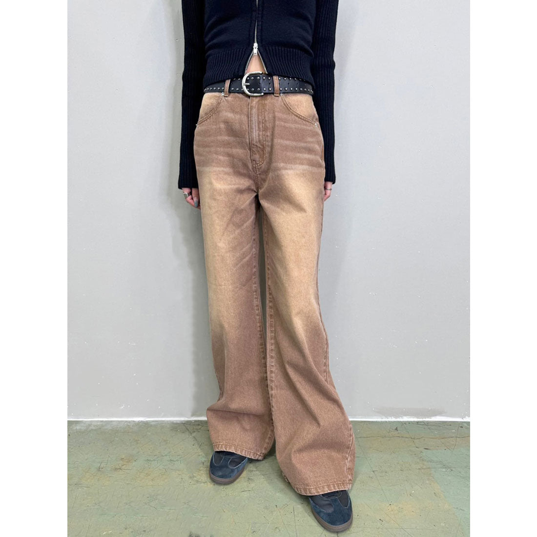 エゴイスト EGOIST ヴィンテージライク加工ワイドパンツ （BROWN） BROWN