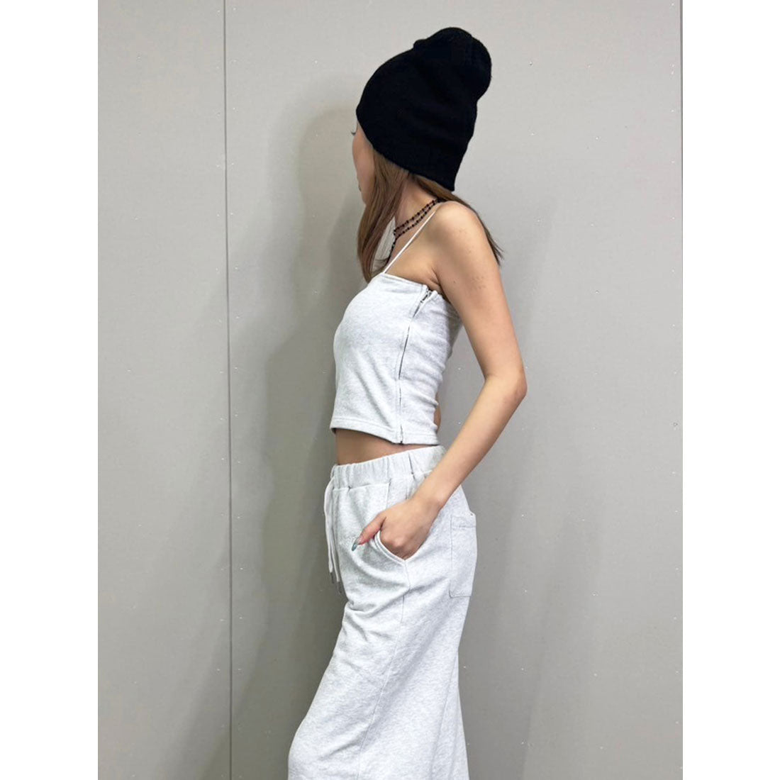 エゴイスト EGOIST ロゴ刺繍スウェットキャミトップ （L/GRAY） L/GRAY