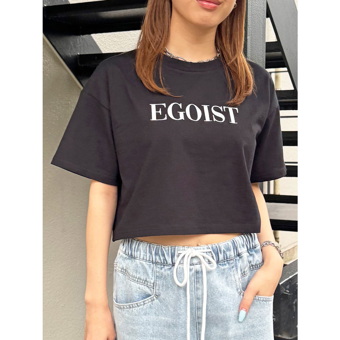 エゴイスト EGOIST EGOIST刺繍Tシャツ （BLACK） BLACK