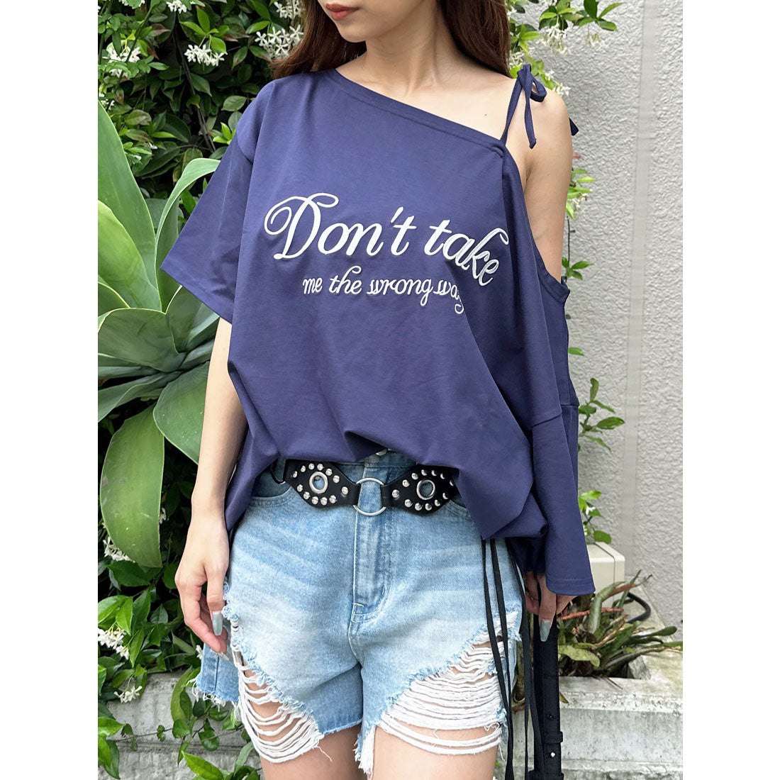 エゴイスト EGOIST ロゴワンショルカットソートップ （NAVY） NAVY