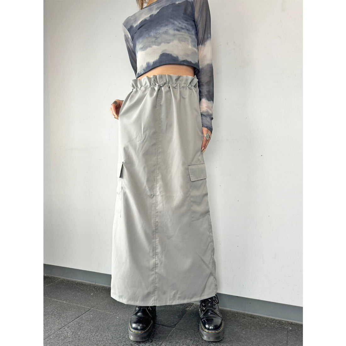 エゴイスト EGOIST バックスリットカーゴロングスカート （GRAY） GRAY