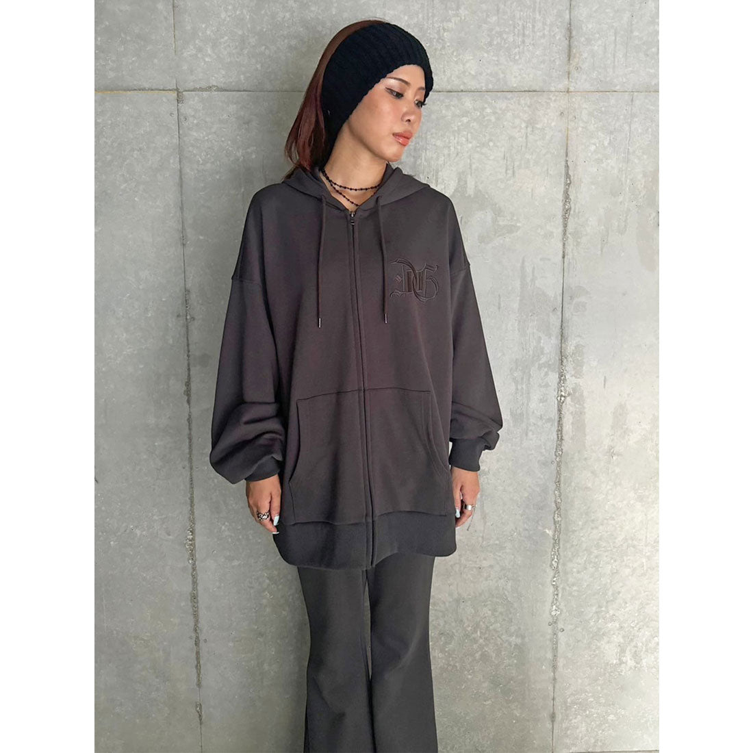 エゴイスト EGOIST ロゴ刺繍加工風スウェットパーカー （BLACK） BLACK