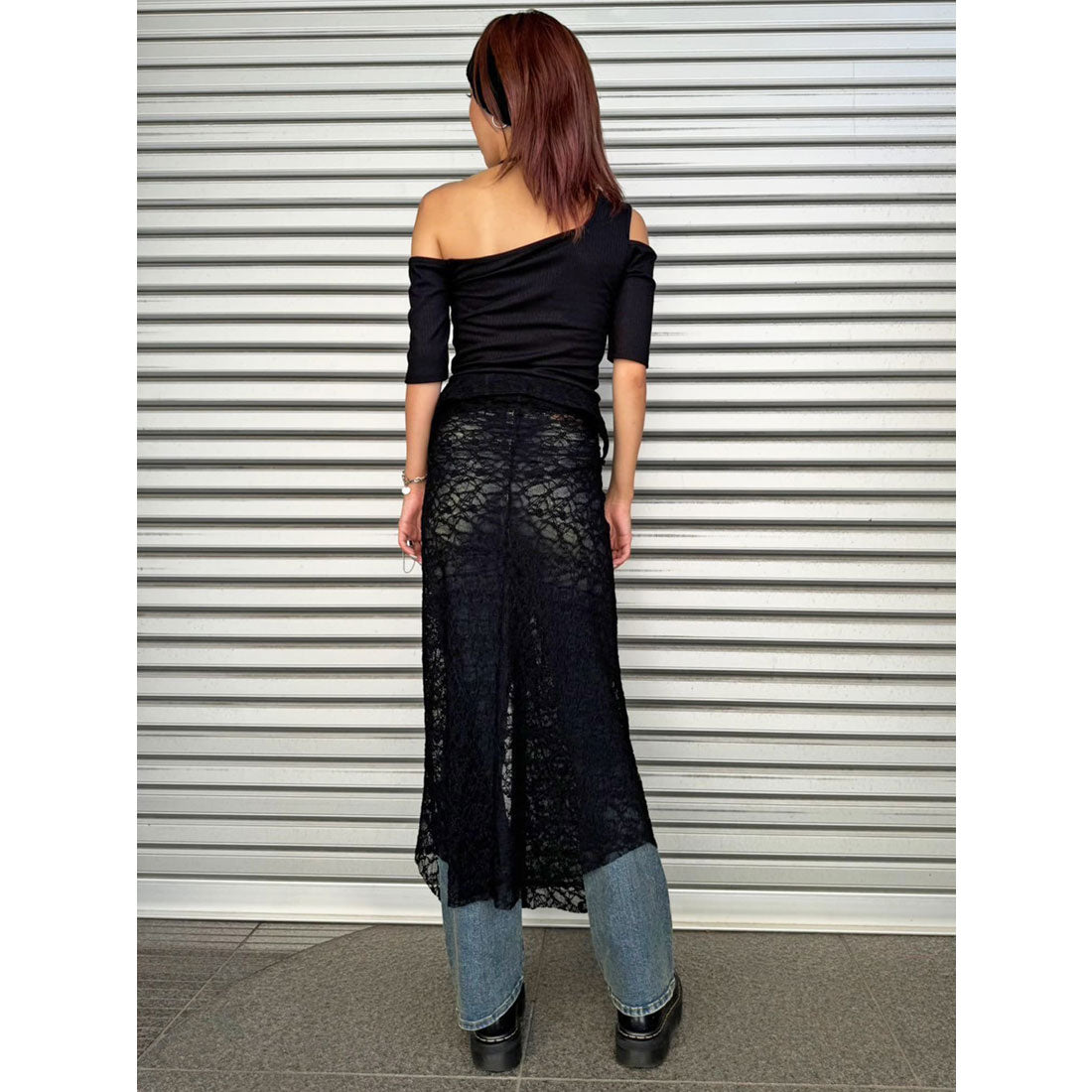 エゴイスト EGOIST レースシャツライクロングスカート （BLACK） BLACK