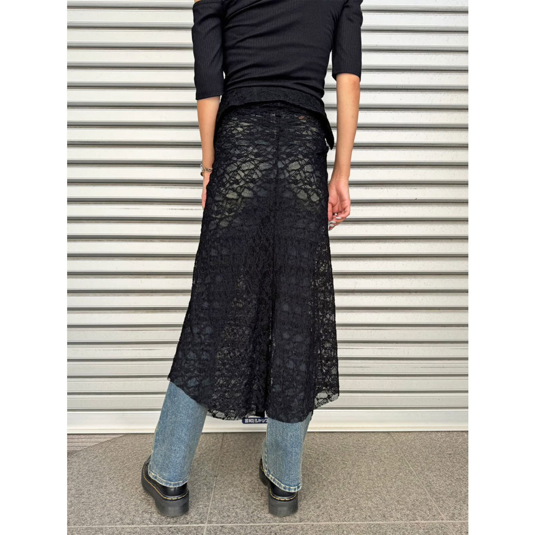 エゴイスト EGOIST レースシャツライクロングスカート （BLACK） BLACK