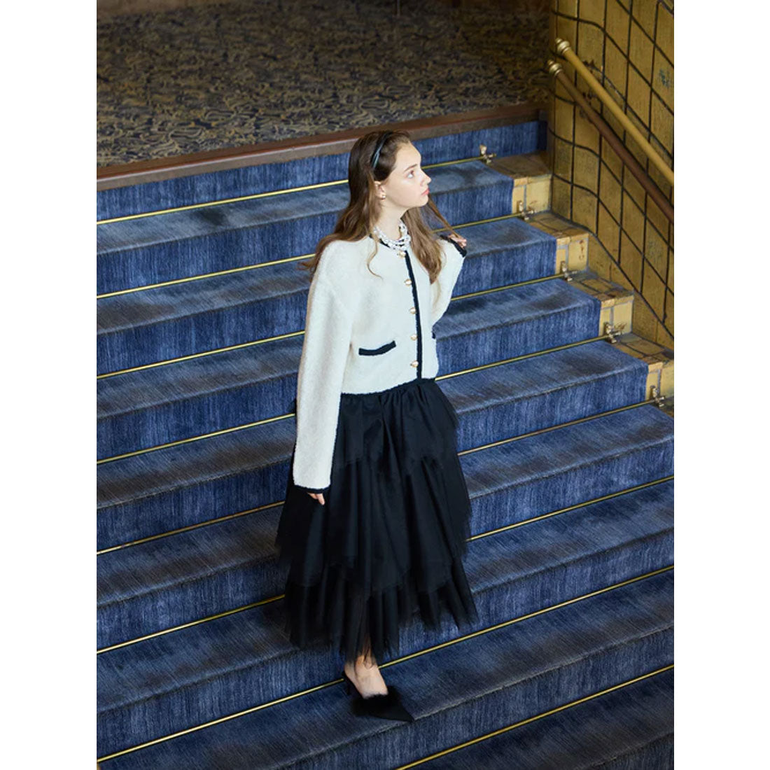 エイミーイストワール EIMY ISTOIRE フェザーポインテッドミュール （BLACK） BLACK