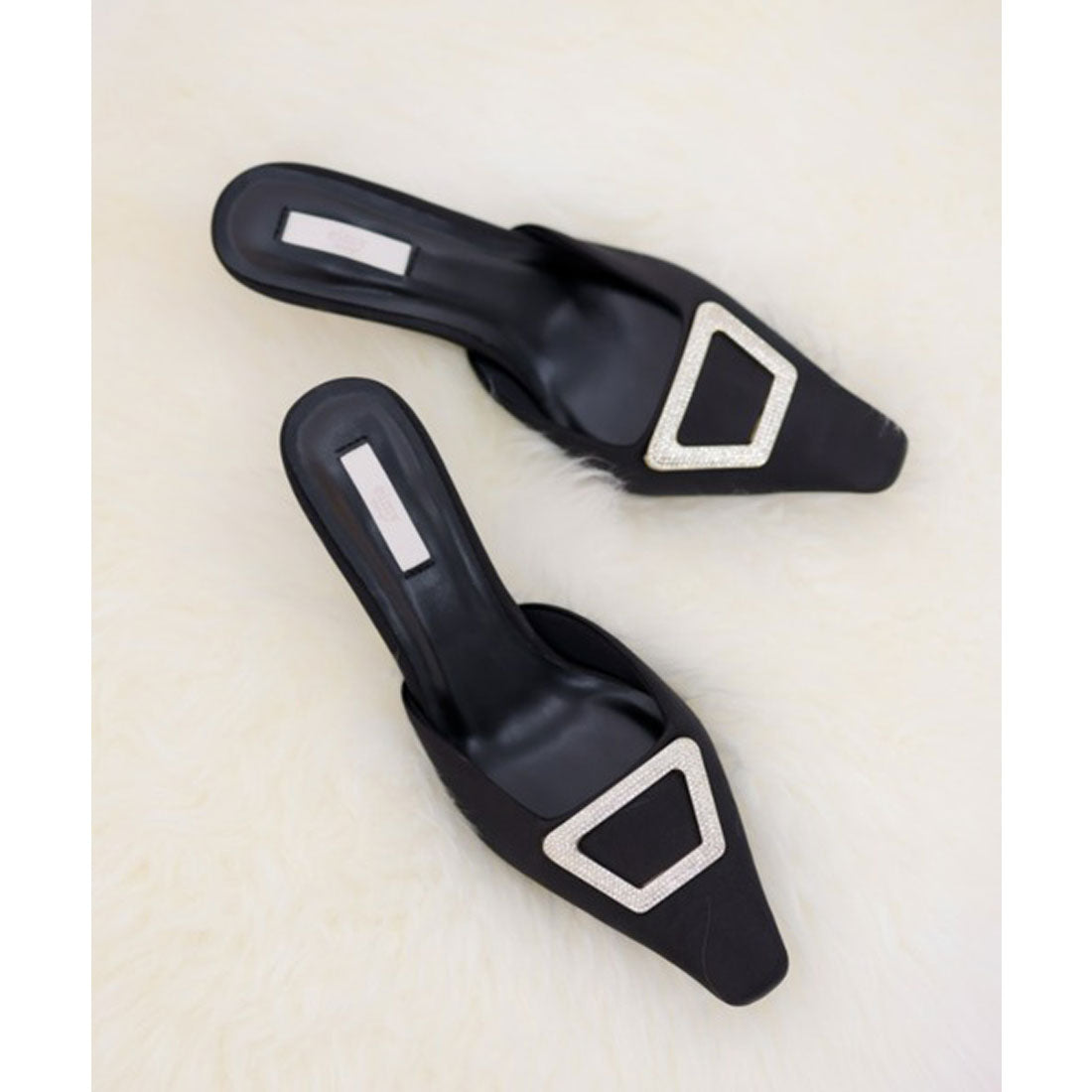 エイミーイストワール EIMY ISTOIRE スクエアビジューミュール （BLACK） BLACK