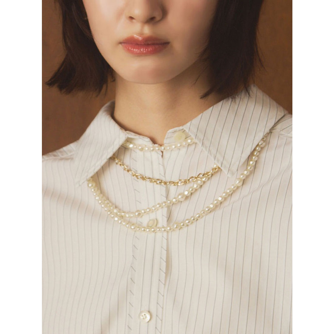 エイミーイストワール EIMY ISTOIRE メタルコンビパールネックレス （GOLD） GOLD