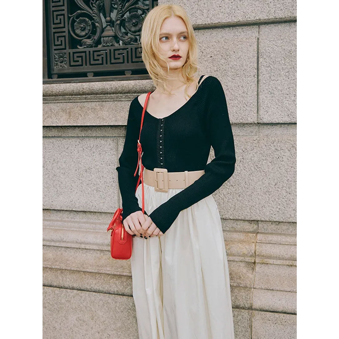 eimy istoire Square Buckle Color Belt