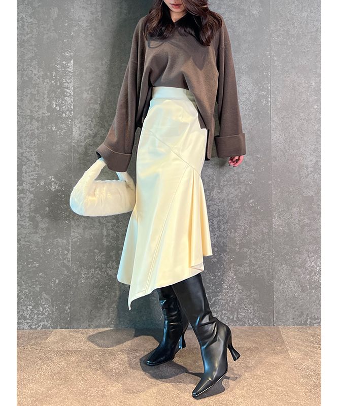 エイミーイストワール eimy istoire フェイクレザーイレギュラーヘムマーメイドスカート