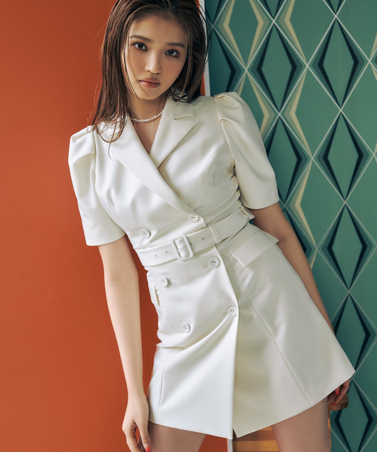 エイミーイストワール EIMY ISTOIRE GRACE JACKET MINI DRESS （IVORY） IVORY