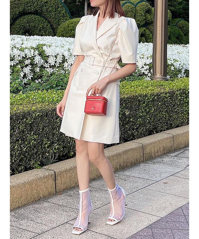 エイミーイストワール EIMY ISTOIRE GRACE JACKET MINI DRESS （IVORY） IVORY