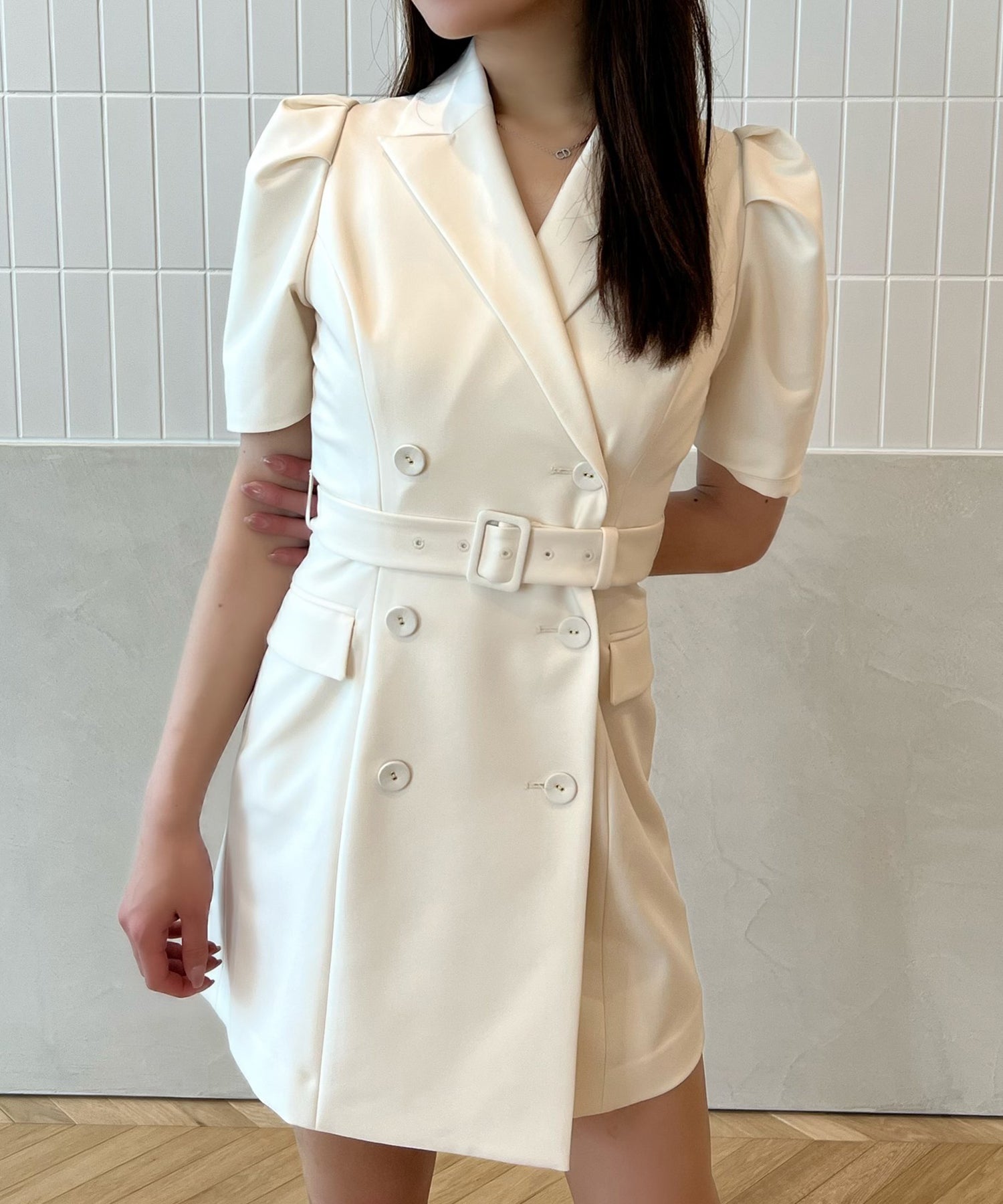 エイミーイストワール EIMY ISTOIRE GRACE JACKET MINI DRESS （IVORY） IVORY
