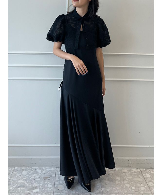 エイミーイストワール EIMY ISTOIRE レースレイヤードマーメイドワンピース （BLACK） BLACK