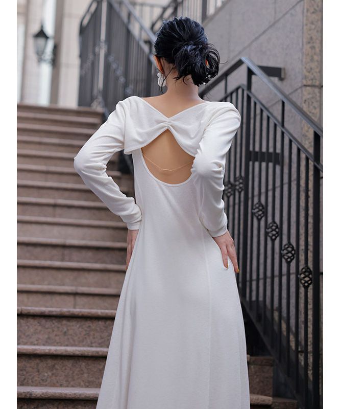 eimy istoire Double Layer Back Chain Set Dress