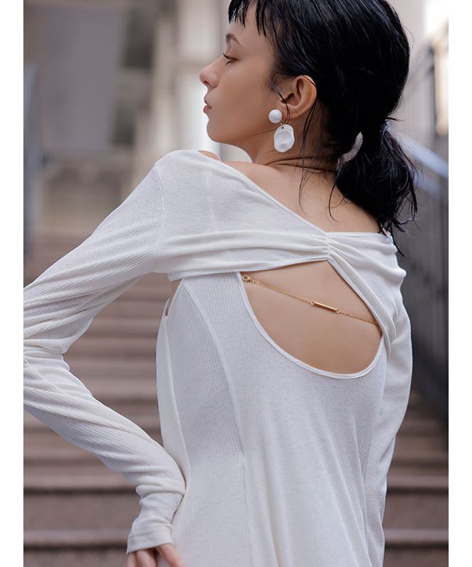 eimy istoire Double Layer Back Chain Set Dress