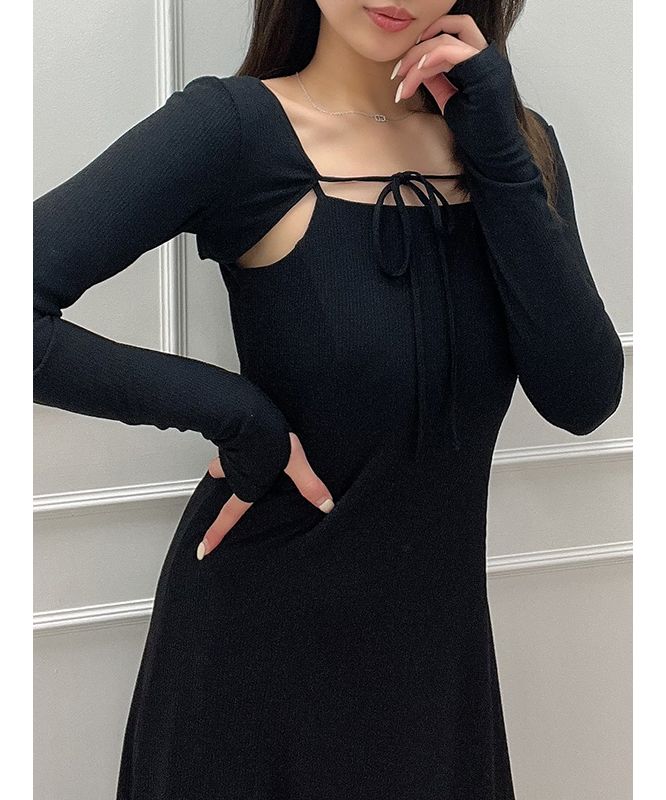 eimy istoire Double Layer Back Chain Set Dress
