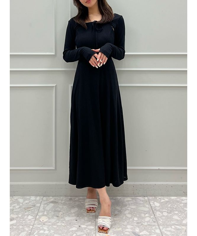 eimy istoire Double Layer Back Chain Set Dress