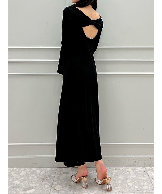 eimy istoire Double Layer Back Chain Set Dress