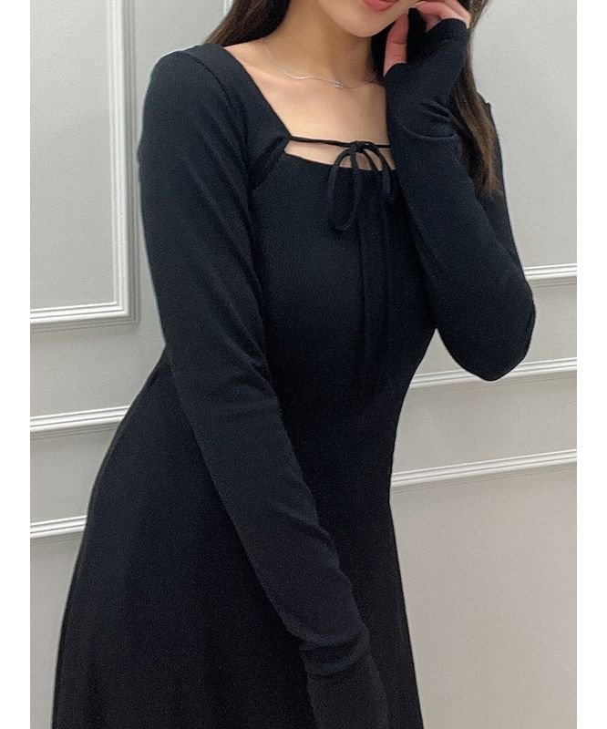 eimy istoire Double Layer Back Chain Set Dress