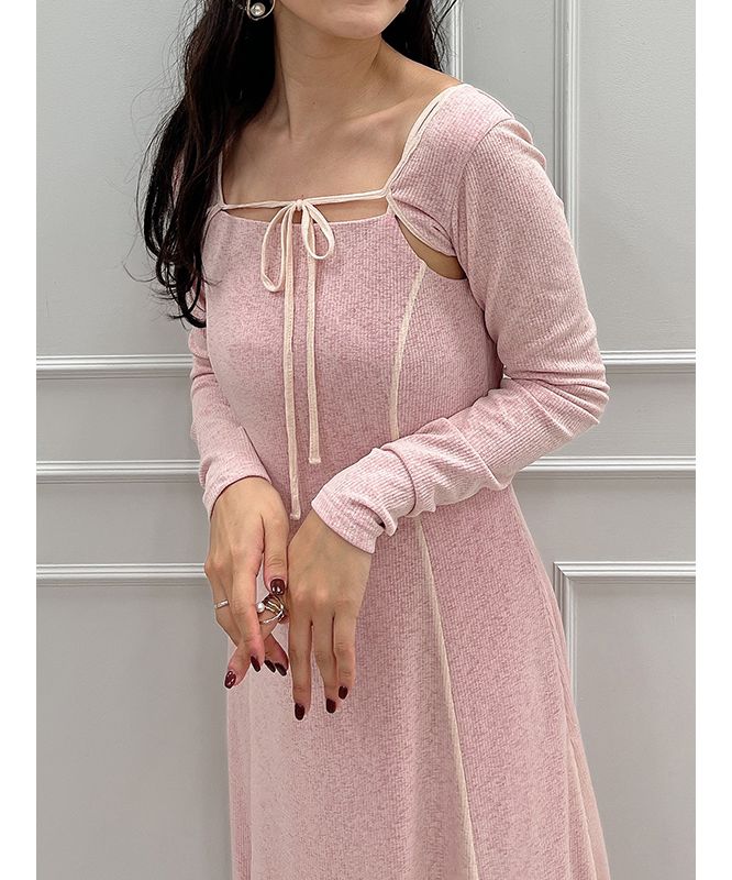 eimy istoire Double Layer Back Chain Set Dress