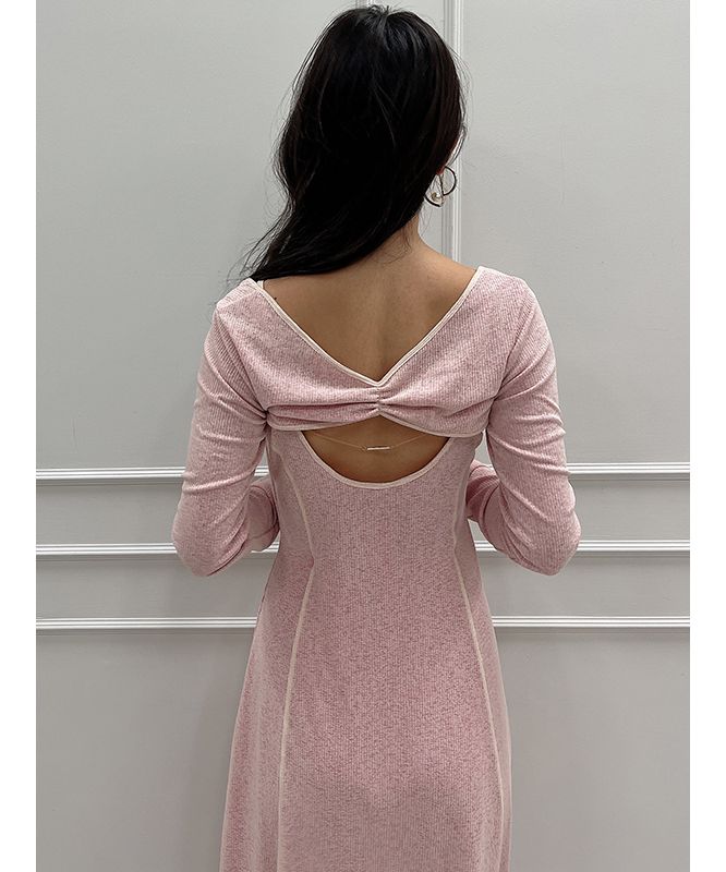 eimy istoire Double Layer Back Chain Set Dress