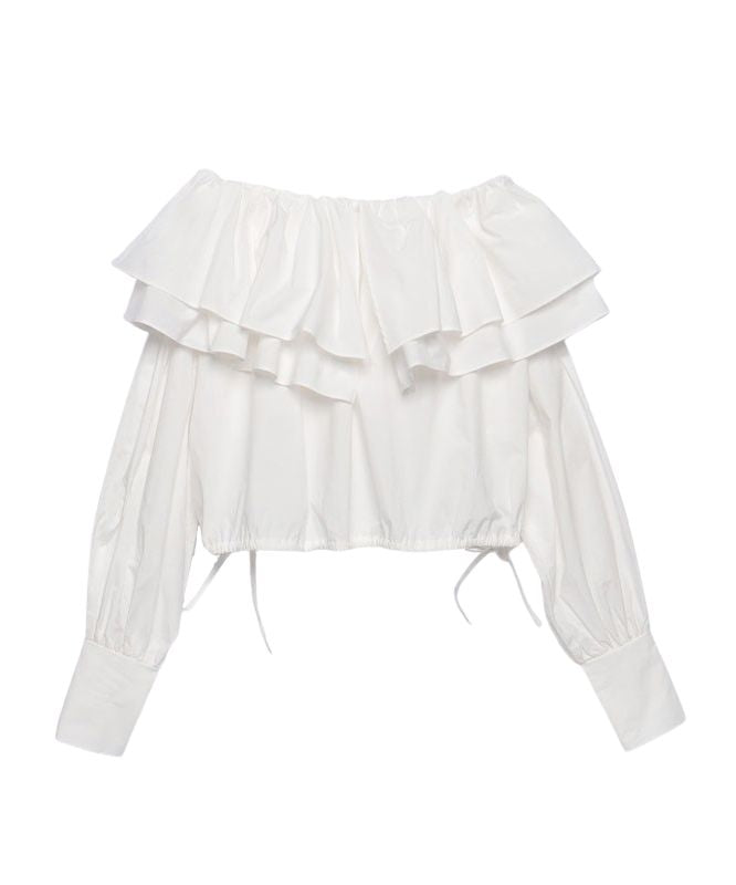 eimy istoire Double Frill Off-Shoulder Blouse
