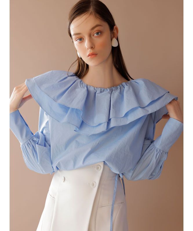 eimy istoire Double Frill Off-Shoulder Blouse