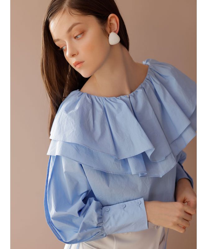 eimy istoire Double Frill Off-Shoulder Blouse