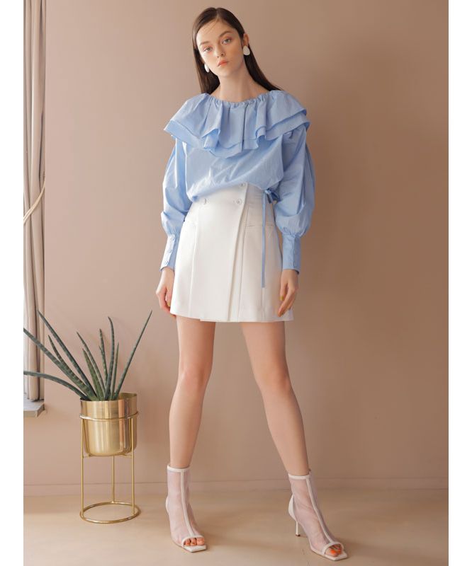 eimy istoire Double Frill Off-Shoulder Blouse